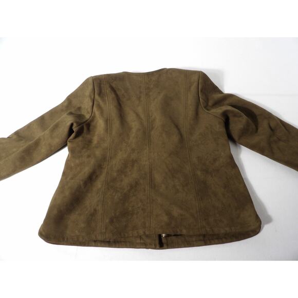 Linea Louis Dell Olio Womens 18W Faux Suede Cardigan Brown Old Money Lined Quiet - Picture 11 of 13